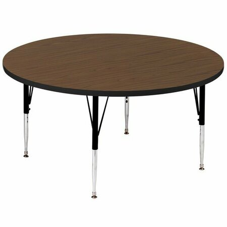 CORRELL 36'' Round 21'' - 30'' Walnut Adjustable Height High-Pressure Top Activity Table 384A36RND01